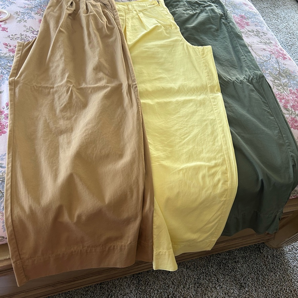 LOFT Women's Wide Leg Pants - Tan, Yellow, Green $50 for all 3 or $25/pair